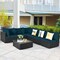 7-Pieces Modern Patio Wicker Conversation Set with Cushions Design and Adjustable for Garden-Poolside